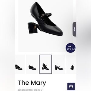 CONVERTIBLE HEEL - Pashion -Coal Nappa Leather Block 1.5" NWT